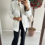 Beyaz Bomber Ceket