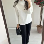 Beyaz Uzun Kollu Sweat