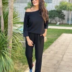 Siyah Kayık Yaka Takım
