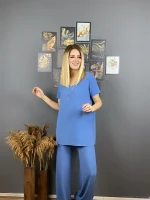 Mavi Kısa Kollu Takım - Görsel 2