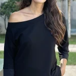Siyah Kayık Yaka Tunik