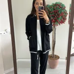 Siyah Bestie Fermuarlı Takım