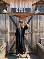 Uzun Şerit Detaylı Siyah Elbise - Görsel 2