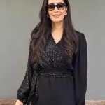 Siyah Kruvaze Pul detaylı Tunik
