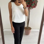 Siyah Çıtçıt Detaylı Pantolon