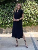 Kısa Kollu Siyah Elbise - Görsel 2
