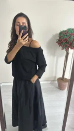 Siyah paraşüt etek - Görsel 2