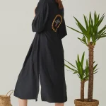 Siyah Ufo Sırt Detaylı Kimono