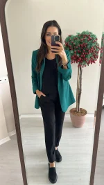 Yeşil  Klasik Ceket