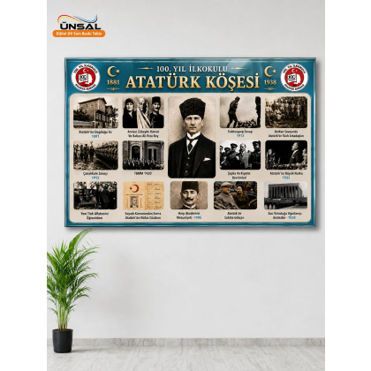 Atatürk Köşesi Cam Tablosu